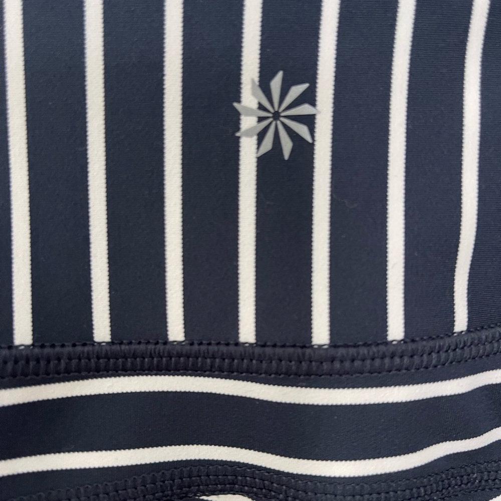 Athleta Stripe Contender 7/8 Tight PowerLift XS Navy White Compression - Picture 6 of 9